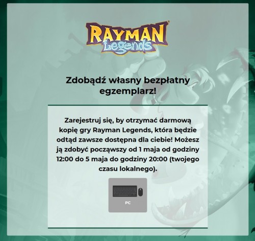 Rayman Legends za darmo od 1 maja w Ubistore