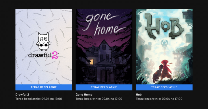 Drawful 2, Gone Home oraz Hob za darmo w Epic Games Store