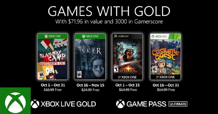 Games with Gold for October 2020