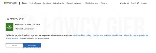 Potwierdzenie konwersji EA Play na XGPU