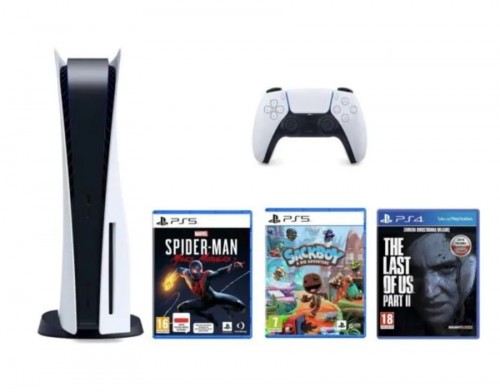 PlayStation 5 + Marvel’s Spider-Man Miles Morales + Sackboy A Big Adventure + The Last Of Us Part II