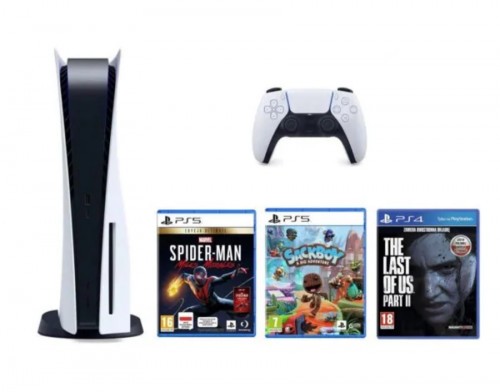 PlayStation 5 + Marvel’s Spider-Man: Miles Morales Ultimate Edition + Sackboy: A Big Adventure + The Last Of Us Part II