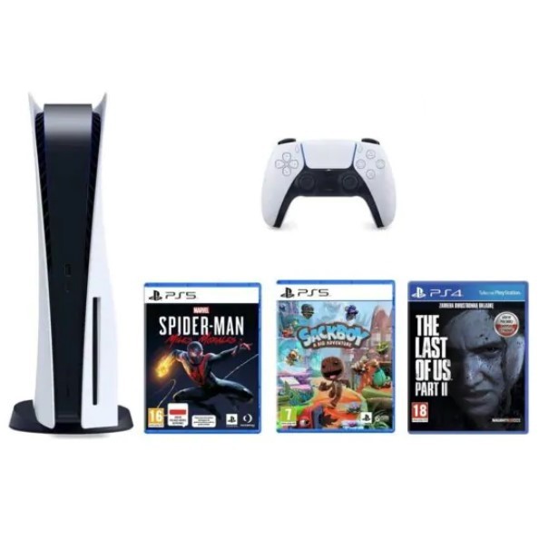 PlayStation 5 + Marvel’s Spider-Man: Miles Morales + Sackboy: A Big Adventure + The Last Of Us Part II