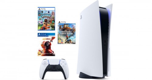 PlayStation 5 + Immortals Fenyx Rising + Sackboy: A Big Adwenture + Star Wars: Squadrons