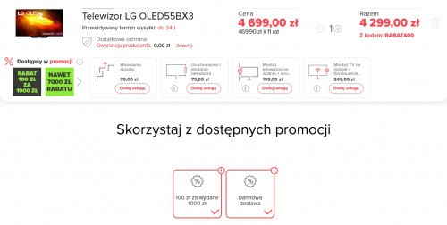 Telewizor LG OLED55BX3 za 4299 zł