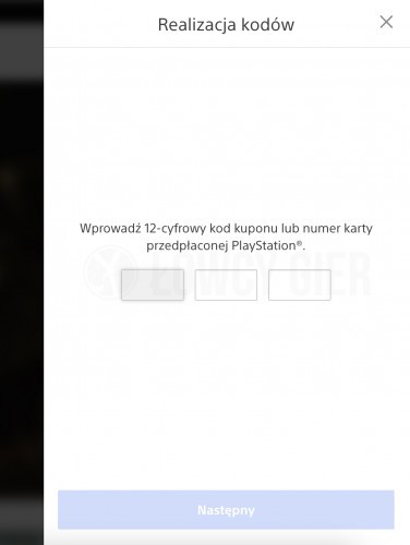 Dodawanie kart podarunkowych do PlayStation Store