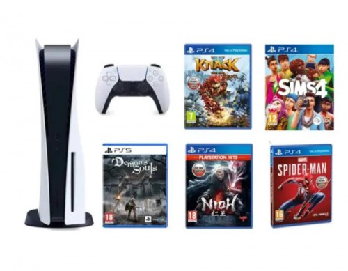 PlayStation 5 + Demon’s Souls + Marvel's Spider-Man + HITS NiOh + Knack 2 + The Sims 4