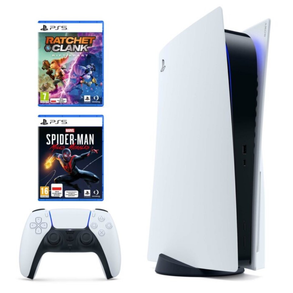 PlayStation 5 + Ratchet & Clank Rift Apart + Marvel