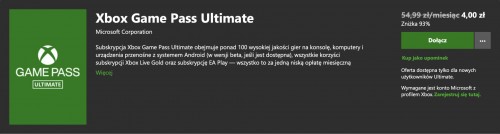 Miesiąc Xbox Game Pass Ultimate za 4 zł