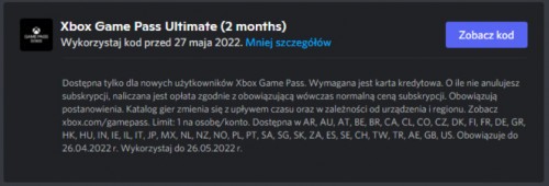 Xbox Game Pass Ultimate z Discord Nitro