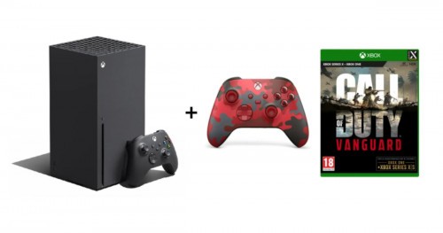 Konsola Xbox Series X 1TB + Xbox Series kontroler czerwony Daystrike Camo + Call of Duty_ Vanguard