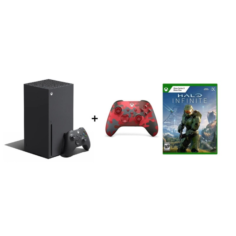Konsola Xbox Series X 1TB + Xbox Series kontroler czerwony Daystrike Camo + Halo Infinite Xbox One_