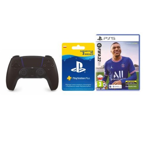 Promocja na Kontroler Sony DualSense (czarny) + FIFA 22 na PS5 + 3 mies. PS+