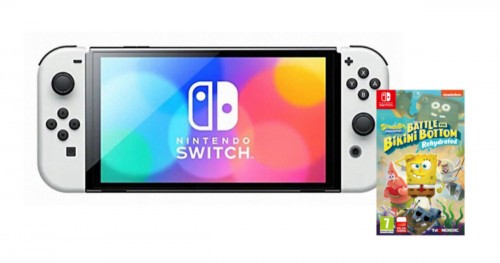 Switch OLED Model + Spongebob
