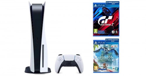 Promocja na Konsola SONY PlayStation 5 B Chassis + Gran Turismo 7 + Horizon Forbidden West