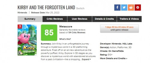 Kirby and the Forgotten Land - recenzje