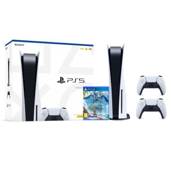 Promocja na Sony PlayStation 5 + Horizon Forbidden West + dodatkowy pad (biały)