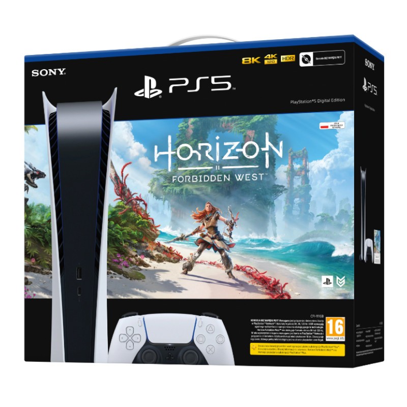 Promocja na Konsola SONY PlayStation 5 Digital Edition + Horizon Forbidden West (kod do pobrania)