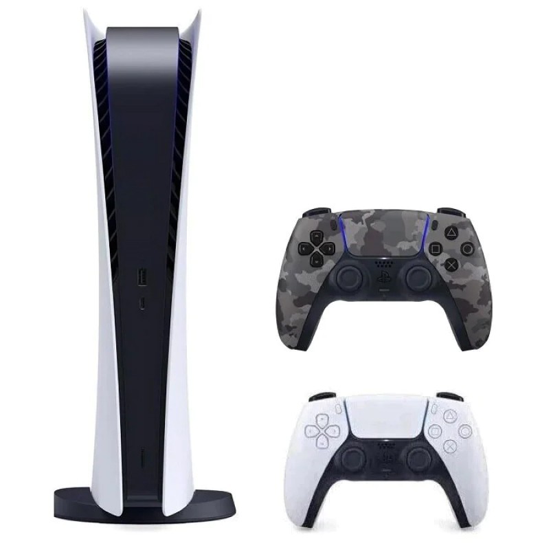 Konsola SONY PlayStation 5 Digital Edition C Chassis + Dodatkowy kontroler DualSense Szary Camo