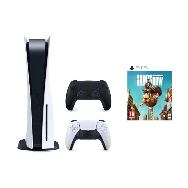 Promocja na Konsola SONY PlayStation 5 C Chassis + Dodatkowy kontroler DualSense Nocna Czerń + Saints Row Edycja Premierowa