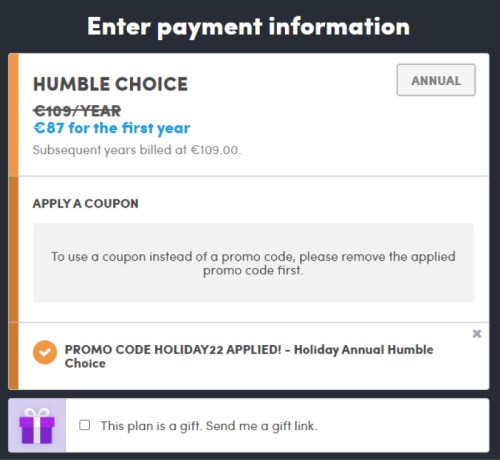 Rok Humble Choice tanio