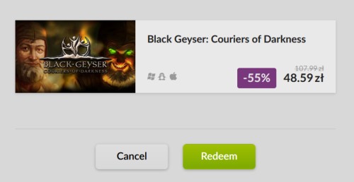 Promocja na Black Geyser: Couriers of Darkness 