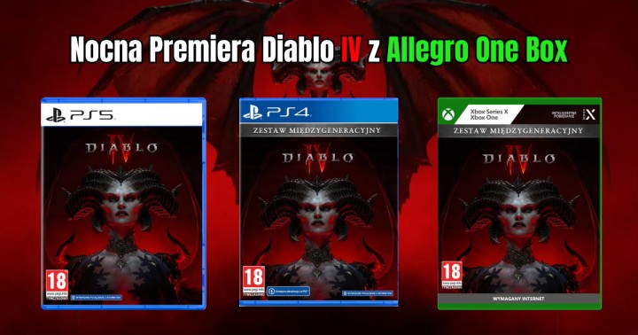 Nocna Premiera Diablo IV na PS4, PS5 i konsole Xbox z Allegro One Box