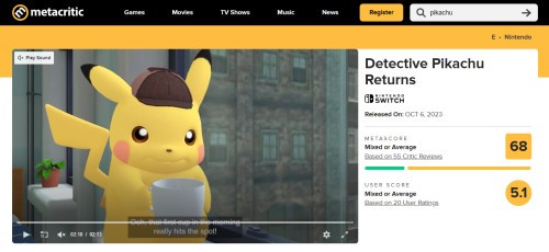 Recenzje Detective Pikachu Returns