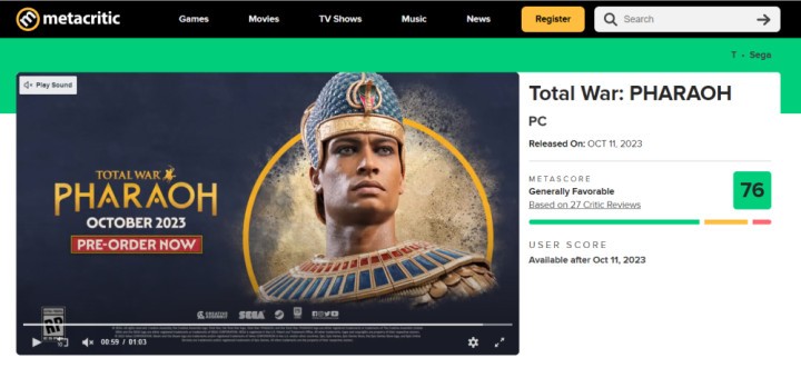 Recenzje Total War PHARAOH