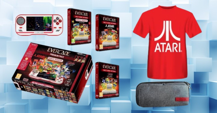 Retro konsola Evercade Premium Pack + 3 zestawy gier + etui + koszulka
