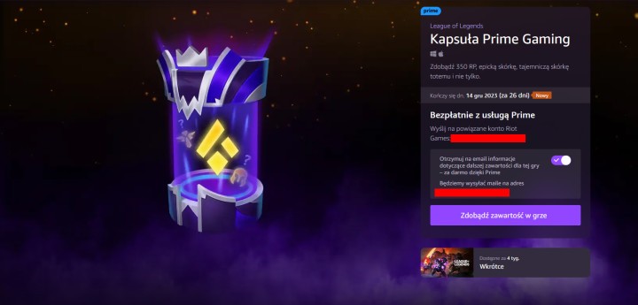 Kapsuła do League of Legends na listopad 2023