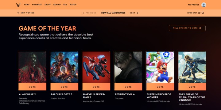 Wystartowało głosowanie w ramach The Game Awards 2023. Zdecyduj o growych Oscarach!