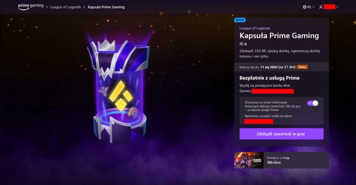 Kapsuła do League of Legends na grudzień 2023 już dostępna w Prime Gaming