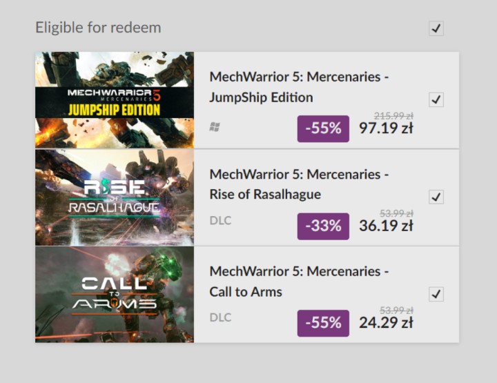 Promocja na MechWarrior 5 i dodatki w GOG.com. Rabat dla subskrybentów newslettera