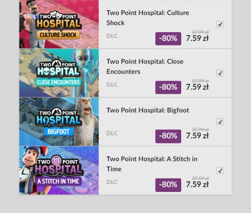 Rekordowa promocja na dodatki do Two Point Hospital w GOG.com