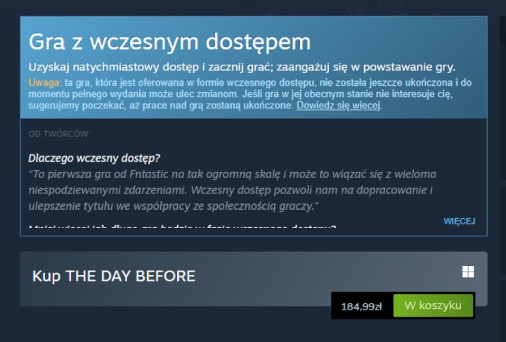 Wielka premiera The Day Before na Steam