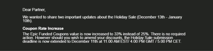 Wyciekła data Holiday Sale w Epic Game Store_ Kupon na -33% i codziennie nowa gra PC za darmo!