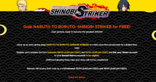 Naruto to Boruto Shinobi Striker na Steam za darmo