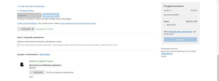 Odnowiona konsola Xbox Series X za jedyne 1570 zł (możliwe 1400 zł) w niemieckim Microsoft Store