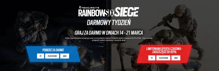 Testuj Rainbow Six Siege za darmo. Darmowy tydzień na PC oraz konsolach PlayStation i Xbox