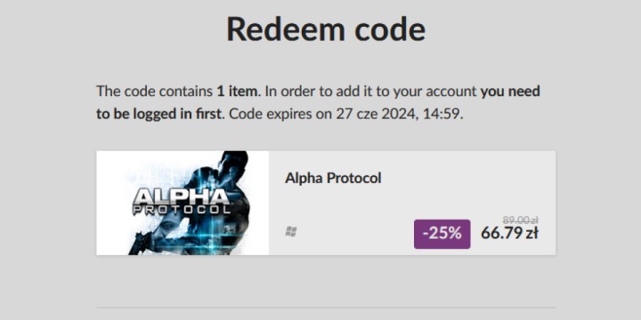 Promocja na Alpha Protocol w GOG.com. Wersja na PC za 66,79 zł dla subskrybentów newslettera