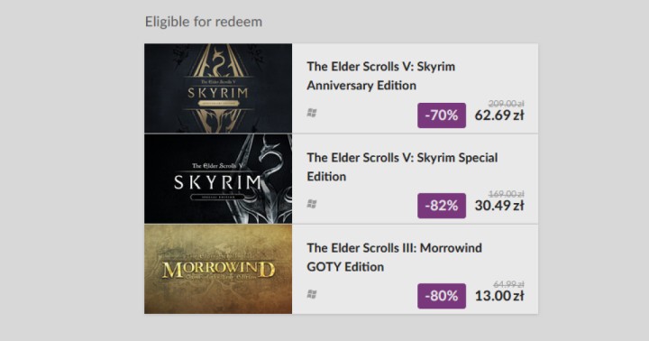 Promocja na gry z serii The Elder Scrolls w GOG.com. Rabat dla subskrybentów newslettera