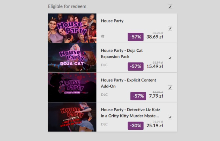 Ekskluzywna oferta tylko dla dorosłych w GOG.com. Promocja na House Party + DLC [18+]