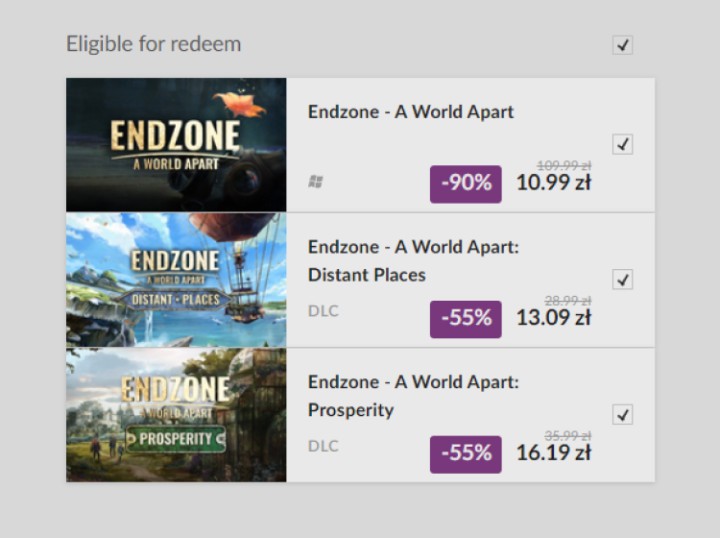 Promocja na Endzone A World Apart i DLC w GOG.com. Zniżka dla subskrybentów newslettera
