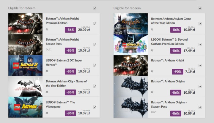 Specjalna promocja na gry serii Batman w GOG.com. Nawet do 90% zniżki wybrane tytuły!
