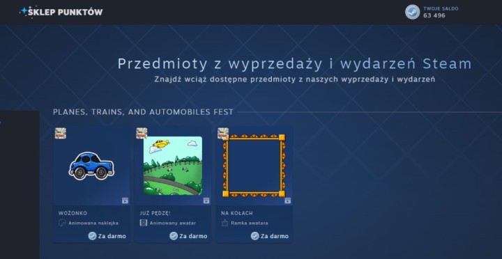 Upiększ swój profil Steam! Zestaw cyfrowych bonusów za darmo w Sklepie Punktów