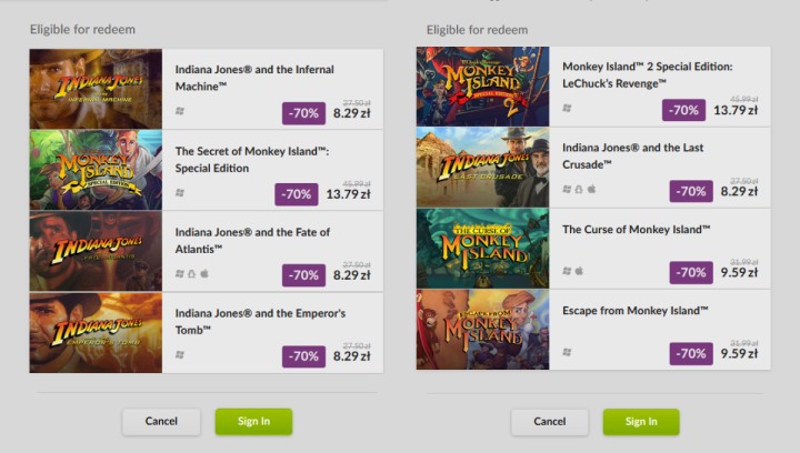 Klasyki od LucasArts tanio w GOG.com. Promocja na gry z serii Indiana Jones i Monkey Island