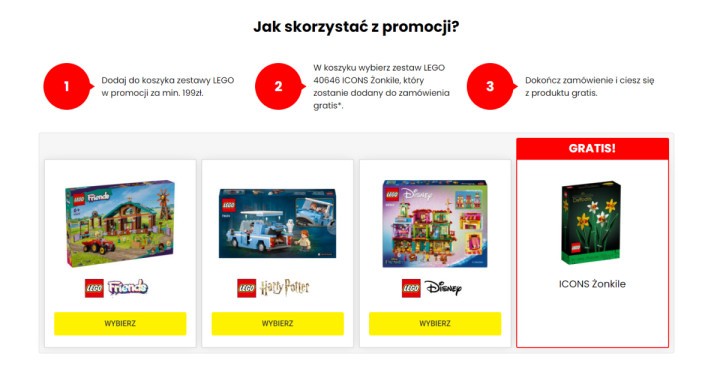 Odbierz LEGO Żonkile za darmo przy zakupie zestawów klocków za min. 199 zł w Media Expert