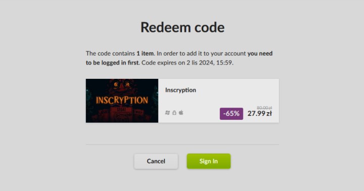 Specjalna promocja na Inscryption w GOG.com. Aż 65% zniżki dla subskrybentów newslettera