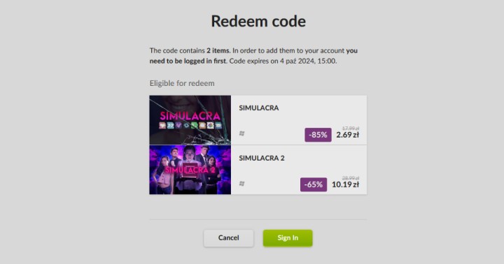 Specjalna promocja na serię SIMULACRA w GOG.com. Pierwsza odsłona za jedyne 2,69 zł!